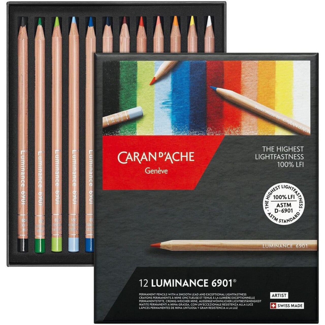 Luminance 6901 by Caran D'Ache - 12 Pkg Pro Colored Pencils CLEARANCE